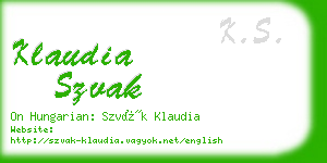klaudia szvak business card